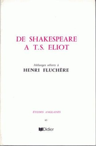 Emprunter De Shakespeare à T. S. Eliot livre