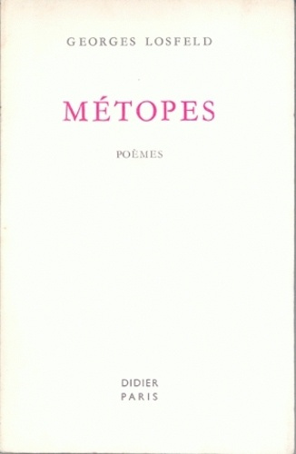 Emprunter Métopes (poèmes) livre