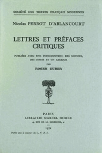 Emprunter Lettres et préfaces critiques livre