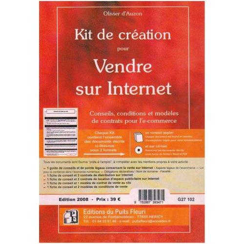 Emprunter KIT DE CREATION POUR VENDRE SUR INTERNET.CONSEILS,CONDITIONSET MODELES DE CONTRA - CONSEILS, CONDITI livre