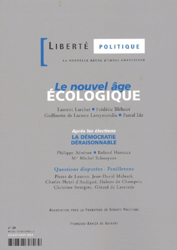 Emprunter Liberté politique N° 20 Juillet-Août 2002 : Le nouvel âge écologique livre