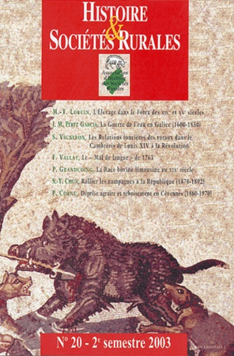 Emprunter Histoire & sociétés rurales N° 20 - 2e semestre 2003 livre