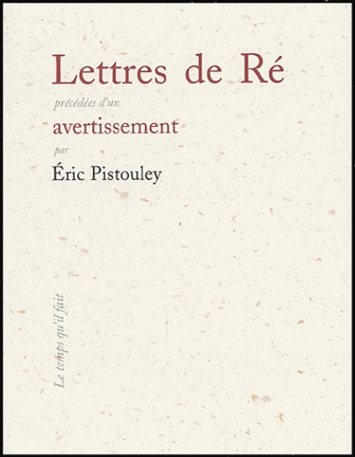 Emprunter Lettres de Ré précédées d'un Avertissement livre
