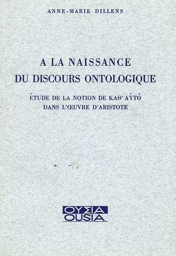 Emprunter A LA NAISSANCE DU DISCOURS ONTOLOGIQUE livre