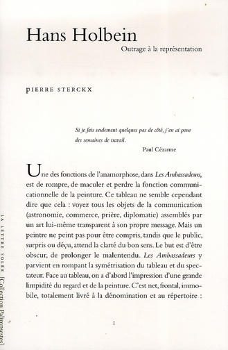 Emprunter Hans Holbein. Outrage à la représentation livre