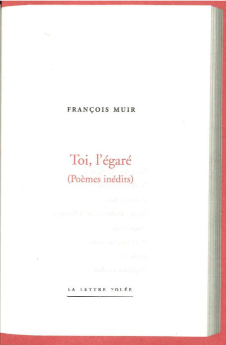 Emprunter Toi, l'égaré livre