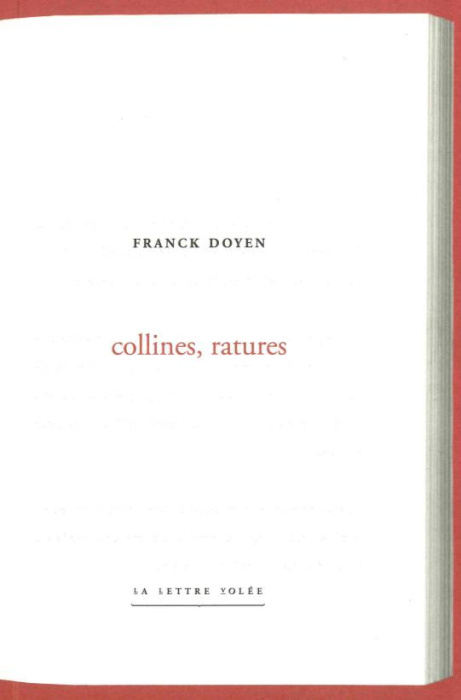 Emprunter Collines, ratures livre