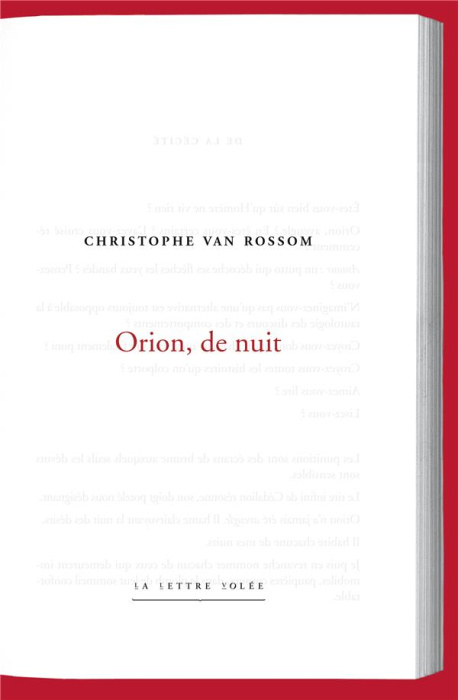 Emprunter Orion, de nuit livre