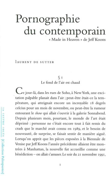 Emprunter Pornographie du contemporain. 