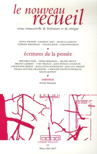 Emprunter N 82 ECRITURES DE LA PENSEE livre