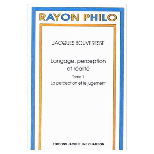 Emprunter LANGAGE, PERCEPTION ET REALITE T1 - LA PERCEPTION ET LE JUGEMENT livre