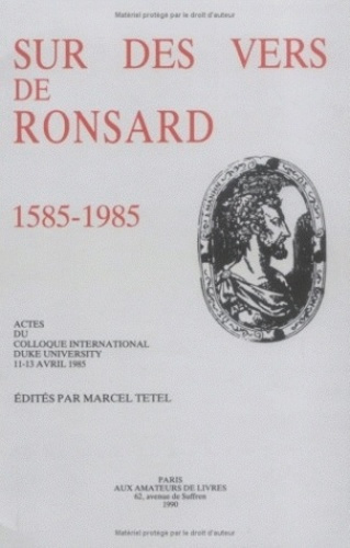 Emprunter Sur des vers de Ronsard (1585-1985). Actes du colloque international (Duke University) 11-13 avril 1 livre