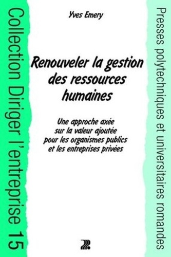 Emprunter Renouveler la gestion des ressources humaines livre