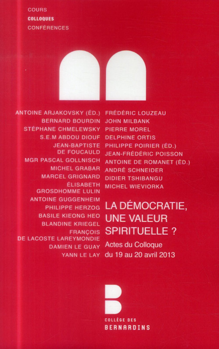 Emprunter LA DEMOCRATIE UNE VALEUR SPIRITUELLE livre