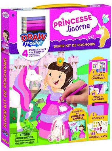 Emprunter Super kit de pochoirs Princesse et licorne. Drawmaster. Avec 1 histoire de Princesse Camille, 7 poch livre