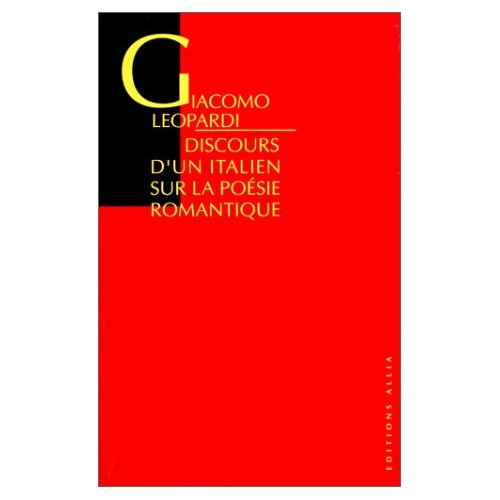 Emprunter DISCOURS D'UN ITALIEN SUR LA POESIE ROMANTIQUE livre