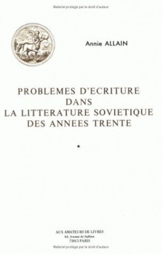 Emprunter Problèmes d'écriture dans la littérature soviétique des années trente livre