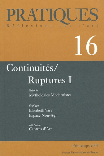 Emprunter Pratiques N° 16 : Continuités / Ruptures I livre