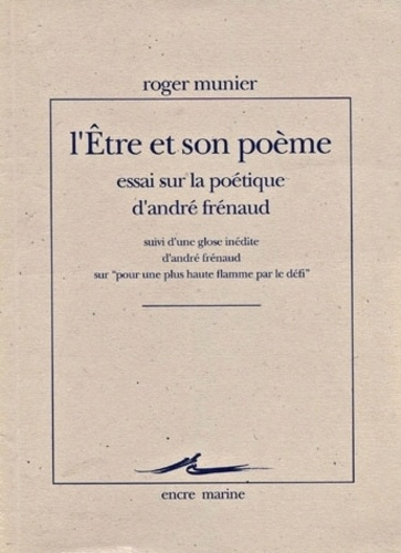 Emprunter L'être et son poème. Essai sur la poétique d'André Frénaud... livre