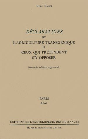 Emprunter Déclarations sur l'agriculture transgénique et ceux qui prétendent s'y opposer livre