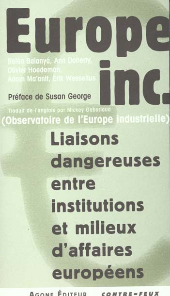 Emprunter Europe Inc. Liaisons dangereuses entre institutions & milieux d'affaires européens livre