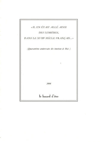 Emprunter Il en était allé ainsi des Lumières, dans le XVIIIe siècle français... (Quarantième anniversaire des livre