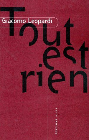 Emprunter TOUT EST RIEN - ANTHOLOGIE DU ZIBALDONE livre