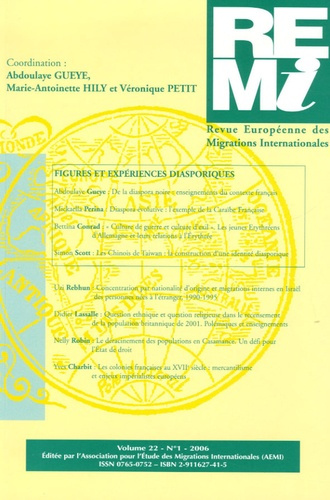 Emprunter Revue européenne des migrations internationales Volume 22 N° 1/2006 : Figures et expériences diaspor livre