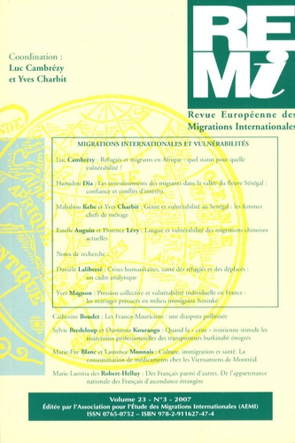 Emprunter Revue européenne des migrations internationales Volume 23 N° 3/2007 : Migrations internationales et livre