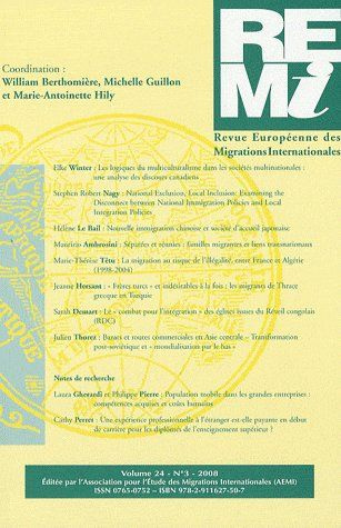 Emprunter Revue européenne des migrations internationales Volume 24 N° 3/2008 livre