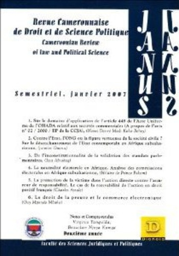 Emprunter Revue Camerounaise de Droit et de Science Politique (Janus 2). 2 Cameroonian Review of Law and Polit livre