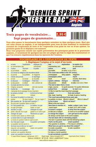 Emprunter DERNIER SPRINT VERS LE BAC ANGLAIS livre