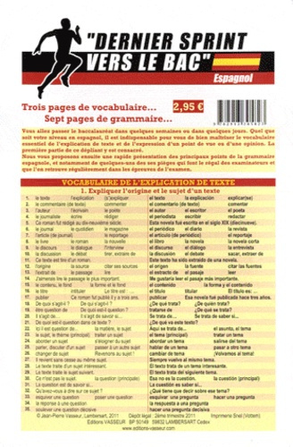 Emprunter DERNIER SPRINT VERS LE BAC ESPAGNOL livre