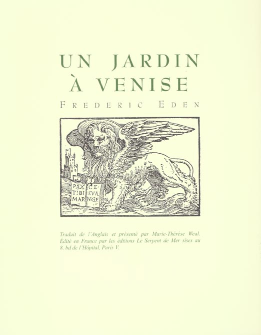 Emprunter UN JARDIN A VENISE livre