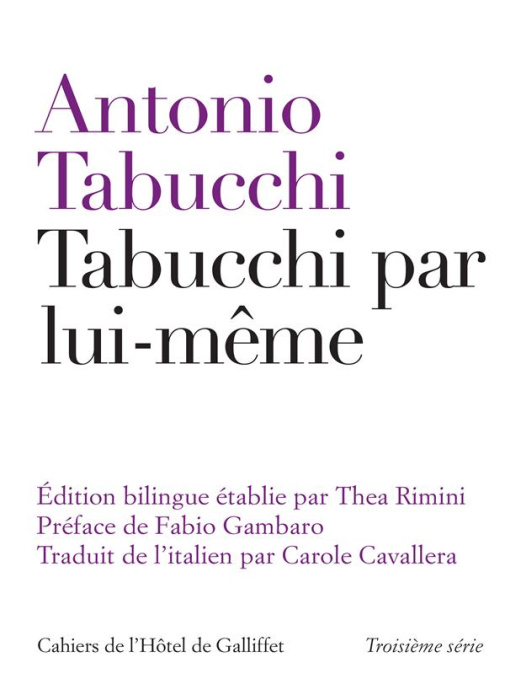 Emprunter Tabucchi par lui-même livre