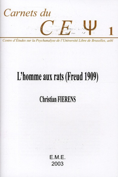 Emprunter Cahiers du Cepsy : L'homme aux rats (Freud 1909) livre