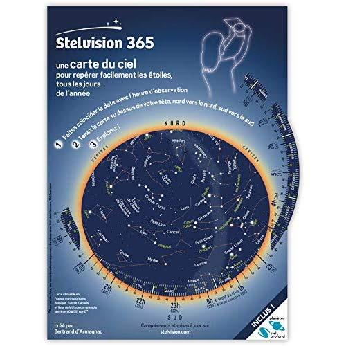 Emprunter Stelvision 365. Une carte du ciel pour repérer facilement les étoiles, tous les jours de l'année, 9e livre