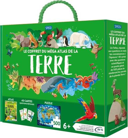 Emprunter Le coffret du méga atlas de la Terre. Avec 1 puzzle et 40 cartes livre