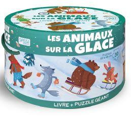 Emprunter Les animaux sur la glace. 1 puzzle géant 1 livre livre