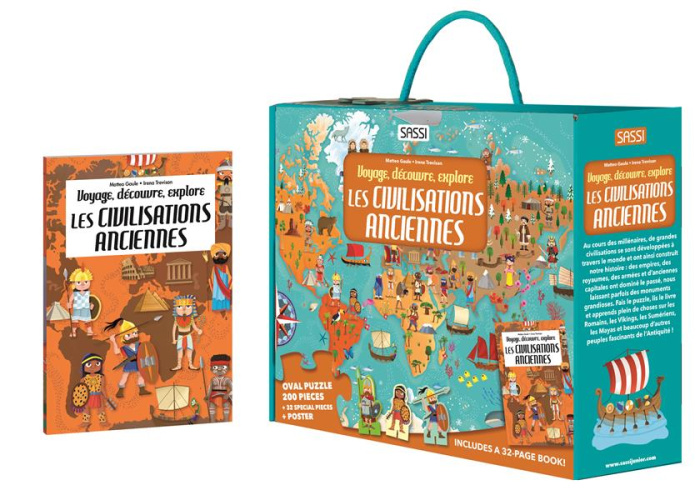Emprunter Les civilisations anciennes. Avec un puzzle ovale de 200 pièces, 32 silhouettes et 1 poster livre