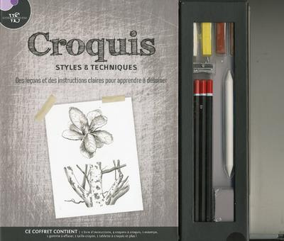 Emprunter Croquis, styles & techniques. Avec 1 livre d'instructions, 4 crayons à croquis, 1 estompe, 1 gomme, livre