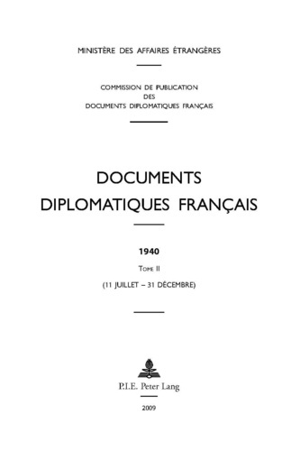 Emprunter Documents diplomatiques français 1940. Tome 2 (11 juillet - 3 décembre) livre