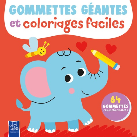 Emprunter Gommettes géantes et coloriages faciles Eléphant. 64 gommettes repositionnables livre