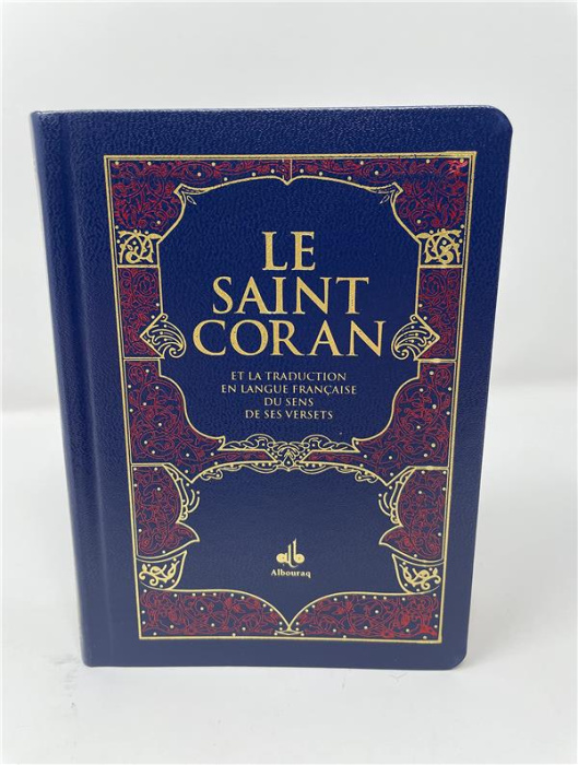 Emprunter Le Saint Coran Arabe - Français. Souple, couverture cuir bleu nuit livre