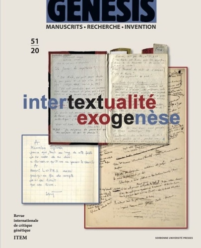 Emprunter Génésis N° 51/2020 : Intertextualité-Exogenèse livre