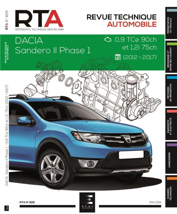 Emprunter RTA 826 DACIA SANDERO HAYON 5P II Phase 1 2012-10-> livre