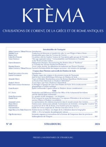 Emprunter Ktèma N° 49/2024 : Civilisations de l'Orient, de la Grèce et de la Rome antiques livre