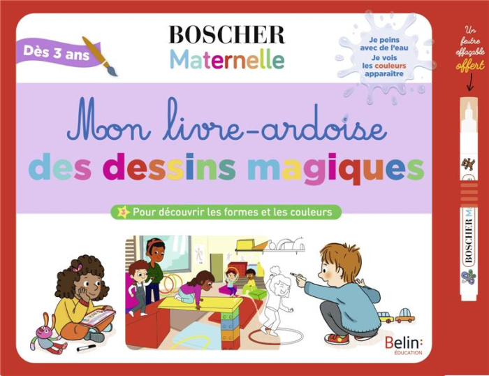 Emprunter Mon livre-ardoise des dessins magiques. pour découvrir les formes et les couleurs. Avec un feutre à livre