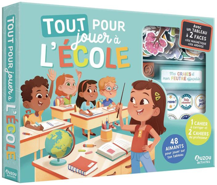 Emprunter Tout pour jouer à l'école. Avec 1 tableau à 2 faces, 48 aimants, 3 cahiers, 2 craies, 1 feutre effaç livre