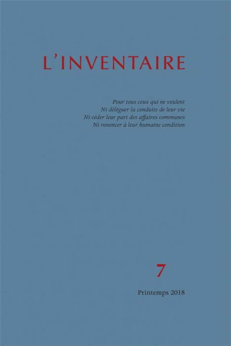 Emprunter L'inventaire N° 7, printemps 2018 livre